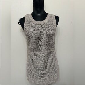 Astr the Label Women’s Open-Knit Sleeveless Tank Top - Light Taupe S